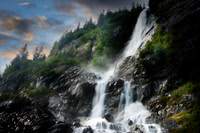 Waterfall in Prince William Sound, Alaska