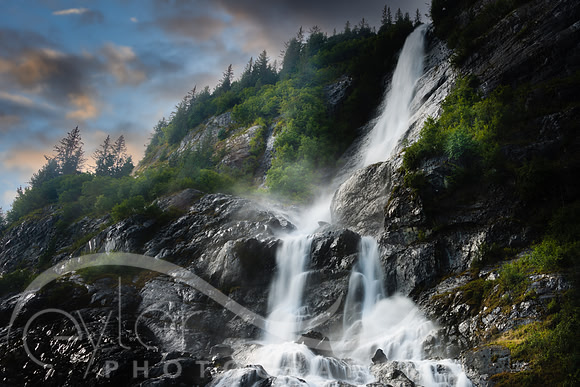 Waterfall in Prince William Sound, Alaska